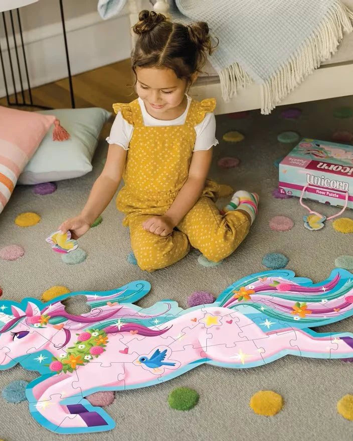Casse-tête de plancher scintillant – Licorne (44 pcs) -Casse-têtes- Boutique LeoLudo-Peaceable Kingdom