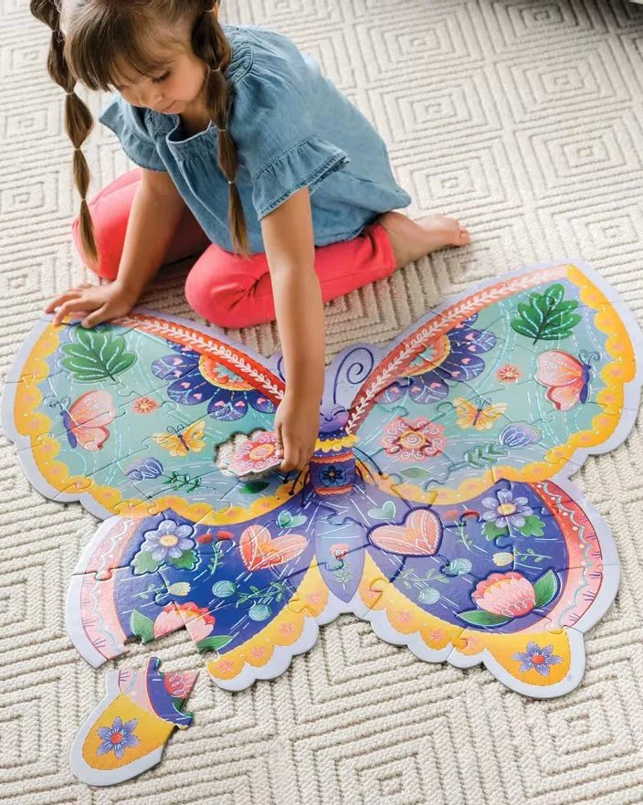 Casse-tête de plancher scintillant – Papillon (53 pcs) -Casse-têtes- Boutique LeoLudo-Peaceable Kingdom