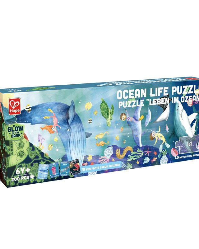 Casse - tête phosphorescent - Vie sous - marine (200 pcs) - Casse - têtes - Boutique LeoLudo - Hape