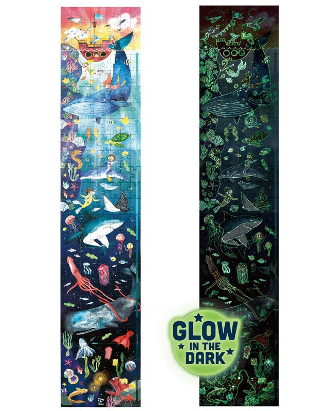 Casse - tête phosphorescent - Vie sous - marine (200 pcs) - Casse - têtes - Boutique LeoLudo - Hape
