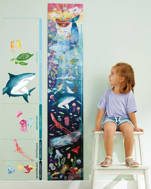 Casse - tête phosphorescent - Vie sous - marine (200 pcs) - Casse - têtes - Boutique LeoLudo - Hape