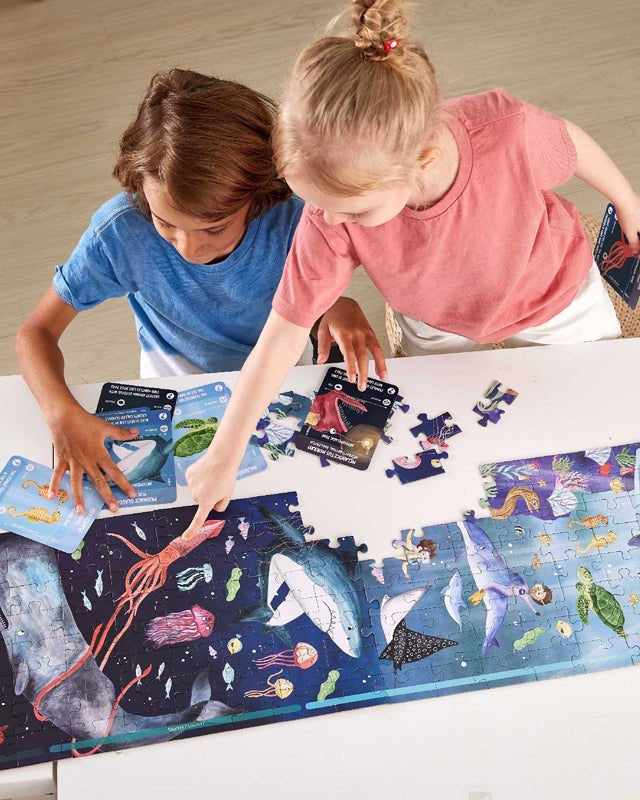 Casse - tête phosphorescent - Vie sous - marine (200 pcs) - Casse - têtes - Boutique LeoLudo - Hape