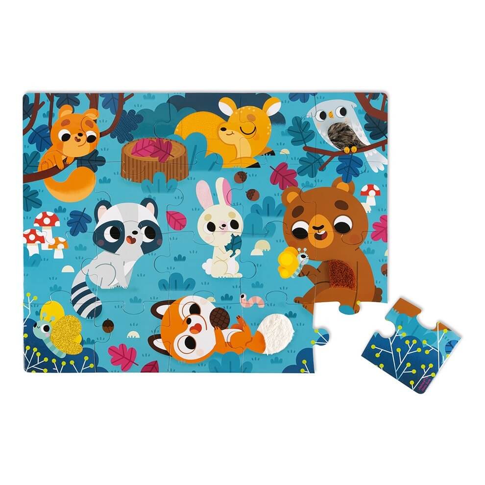 Casse - tête tactile - Animaux de la forêt (20 pcs) - Casse - têtes - Boutique LeoLudo - Janod