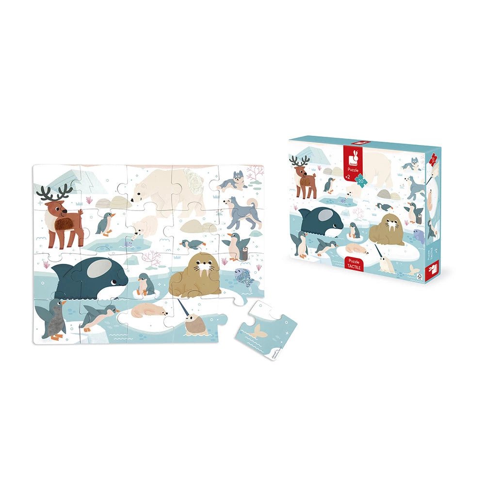 Casse - tête tactile - Animaux Polaires (20 pcs) - Casse - têtes - Boutique LeoLudo - Janod
