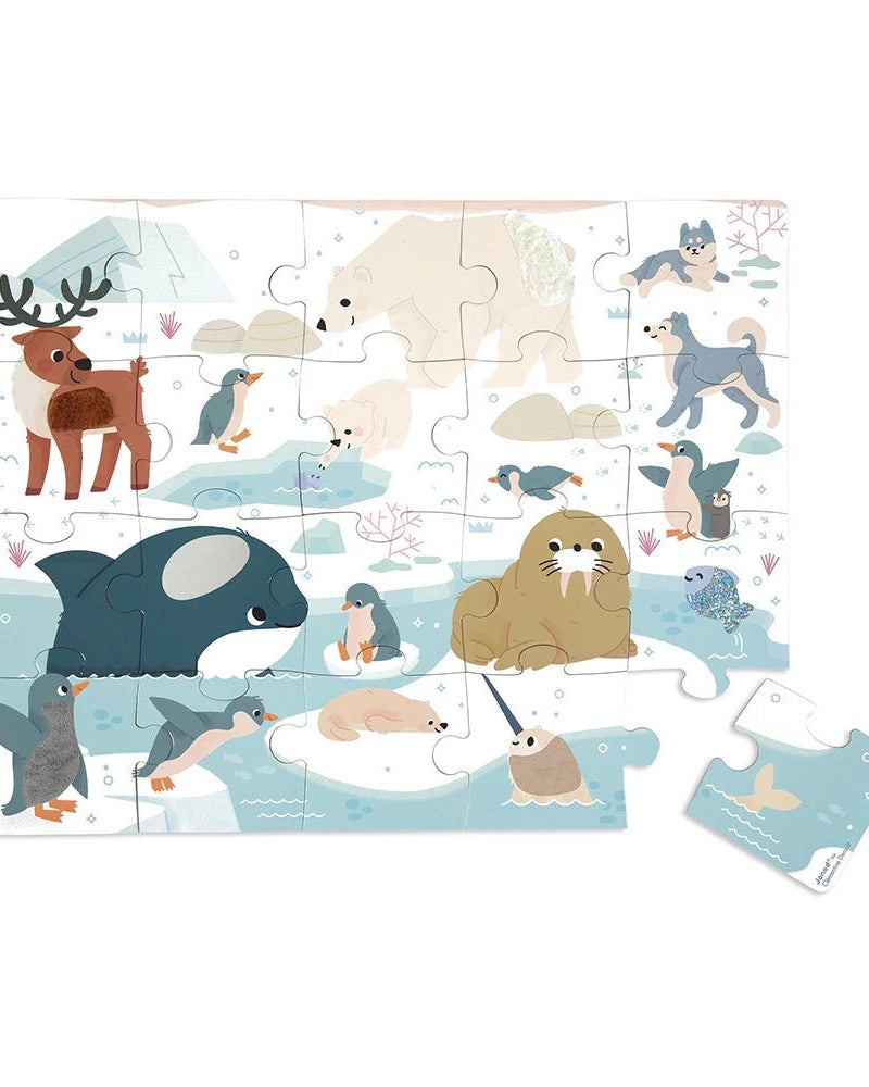 Casse - tête tactile - Animaux Polaires (20 pcs) - Casse - têtes - Boutique LeoLudo - Janod
