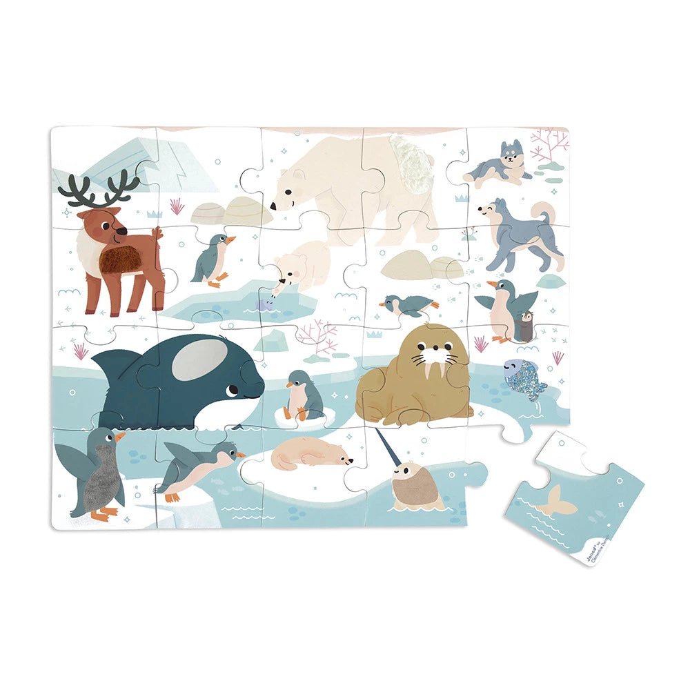 Casse - tête tactile - Animaux Polaires (20 pcs) - Casse - têtes - Boutique LeoLudo - Janod