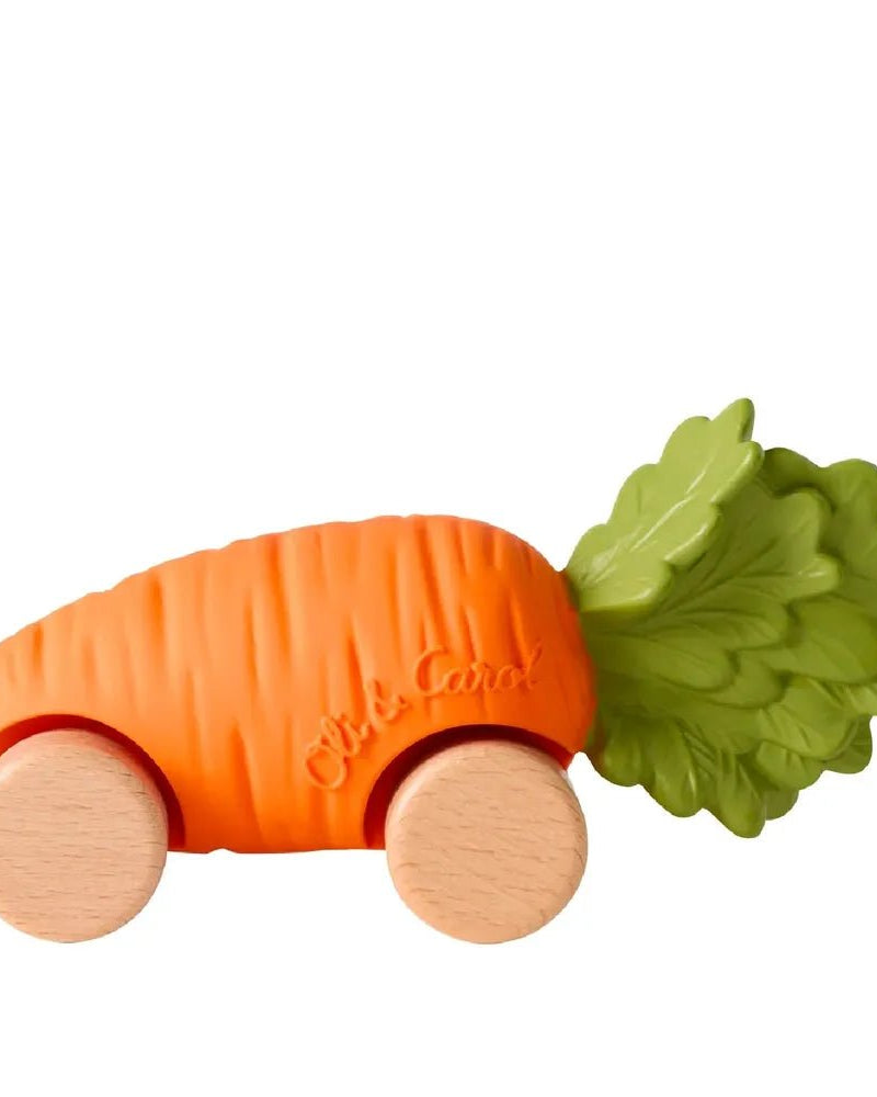 Cathy la carotte – Voiture jouet pour bébé - Jouets de dentition - Boutique LeoLudo - Oli & Carol