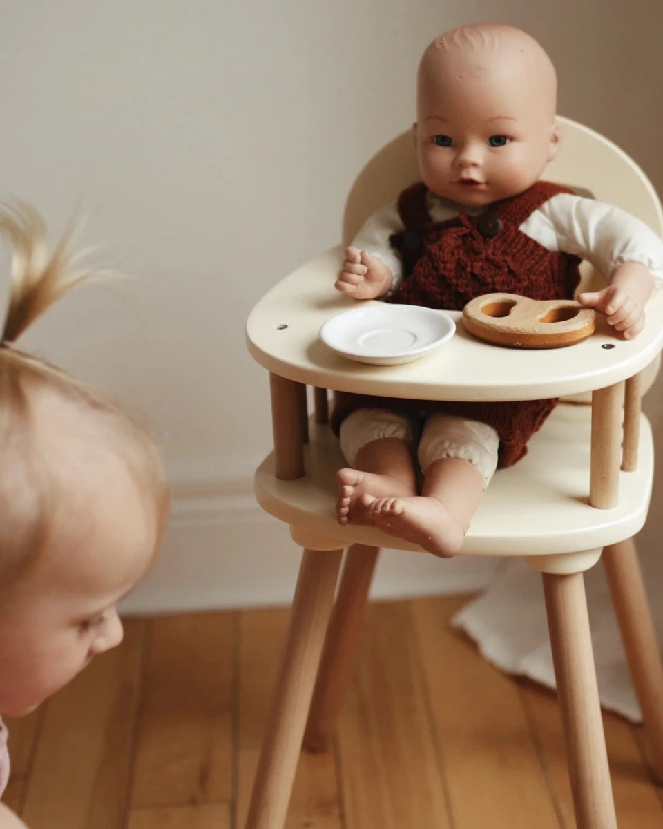 Chaise haute pour poupée en bois – Kinderfeets - Accessoires poupée - Boutique LeoLudo - Kinderfeets