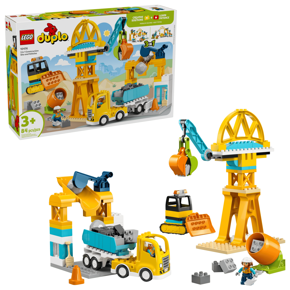 Chantier de construction et véhicules 3 - en - 1 – LEGO DUPLO (84 pcs) - Ensembles de jeu - Boutique LeoLudo - LEGO