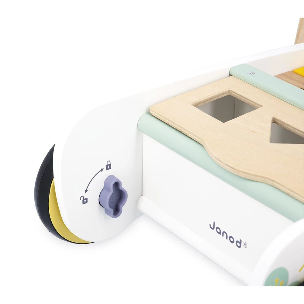 Chariot de marche Pure avec cubes en bois – Janod -Trotteurs- Boutique LeoLudo-Janod