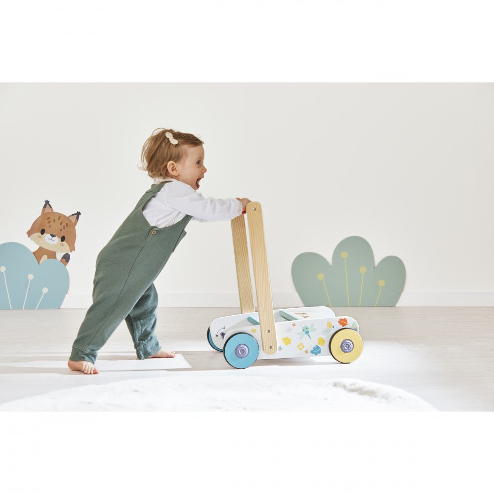 Chariot de marche Pure avec cubes en bois – Janod -Trotteurs- Boutique LeoLudo-Janod