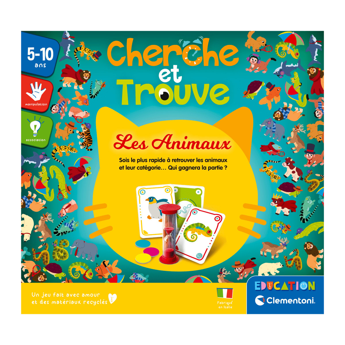 Cherche et trouve - Animaux -Jeux de société- Boutique LeoLudo-Clementoni