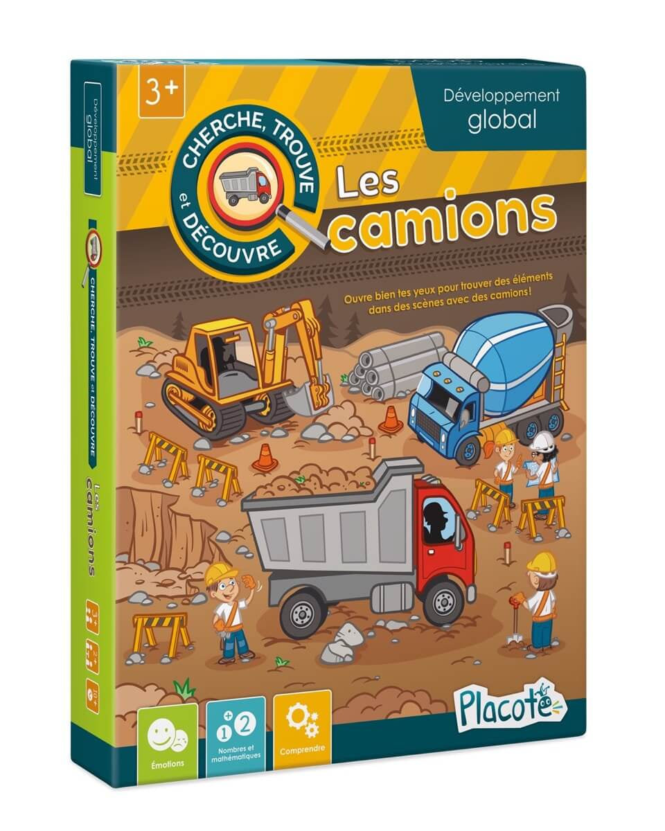 Cherche, trouve et découvre : les camions - Jeux de société - Boutique LeoLudo - Placote