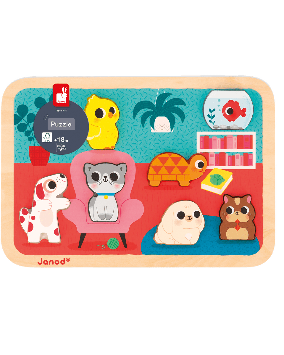 Chunky Puzzle - Les animaux domestiques - Casse - têtes - Boutique LeoLudo - Janod