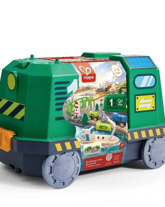 Circuit de train écologique avec boîte de rangement - Ensembles de jeu - Boutique LeoLudo - Hape