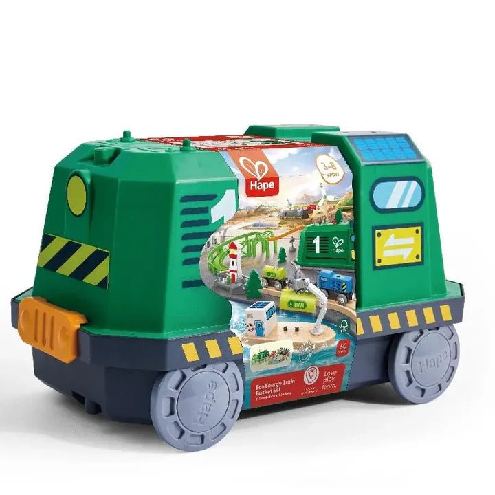Circuit de train écologique avec boîte de rangement - Ensembles de jeu - Boutique LeoLudo - Hape