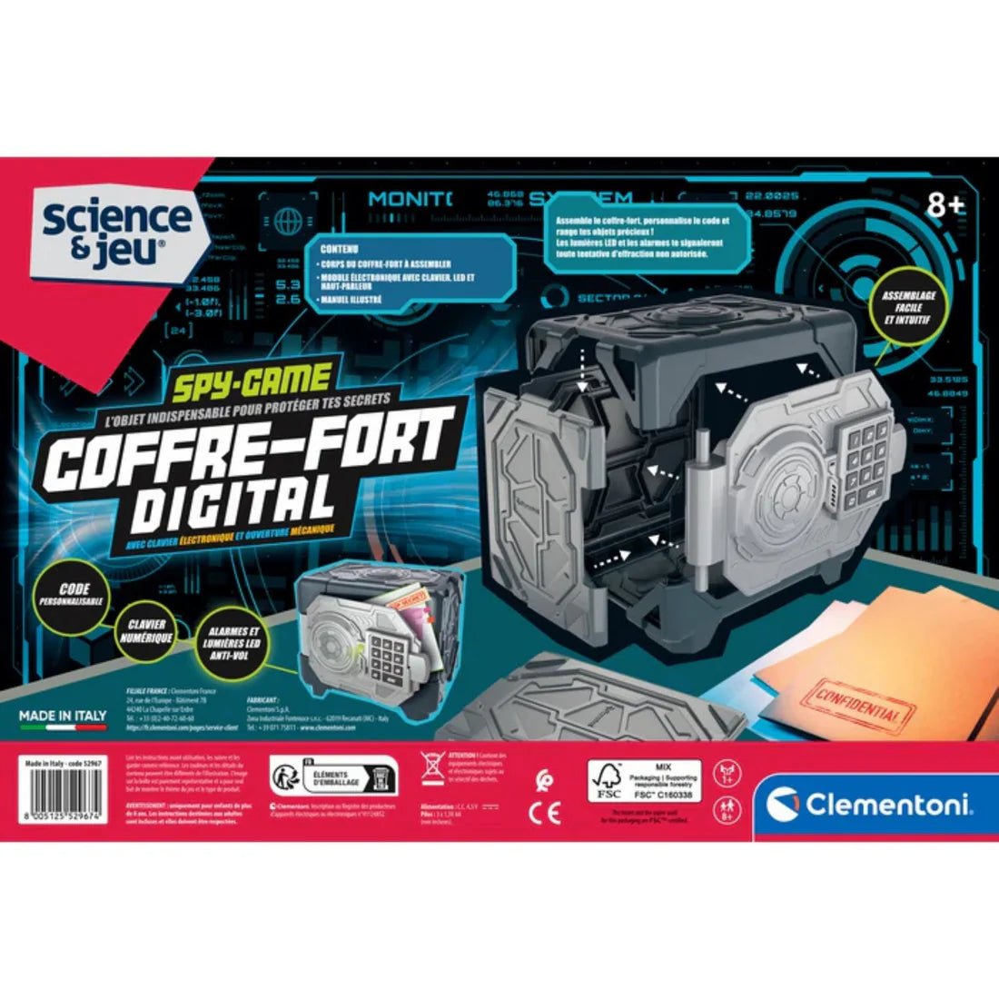 Coffre - fort digital - Jeux scientifiques - Boutique LeoLudo - Clementoni