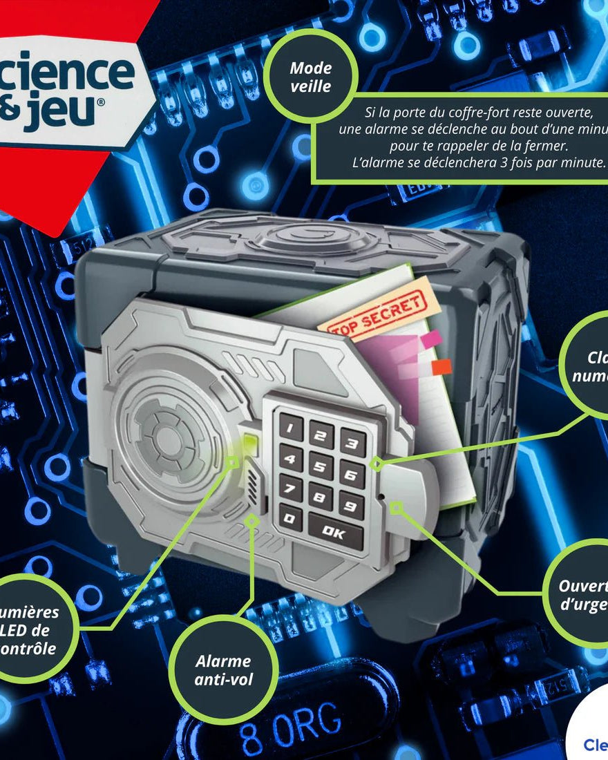 Coffre - fort digital - Jeux scientifiques - Boutique LeoLudo - Clementoni