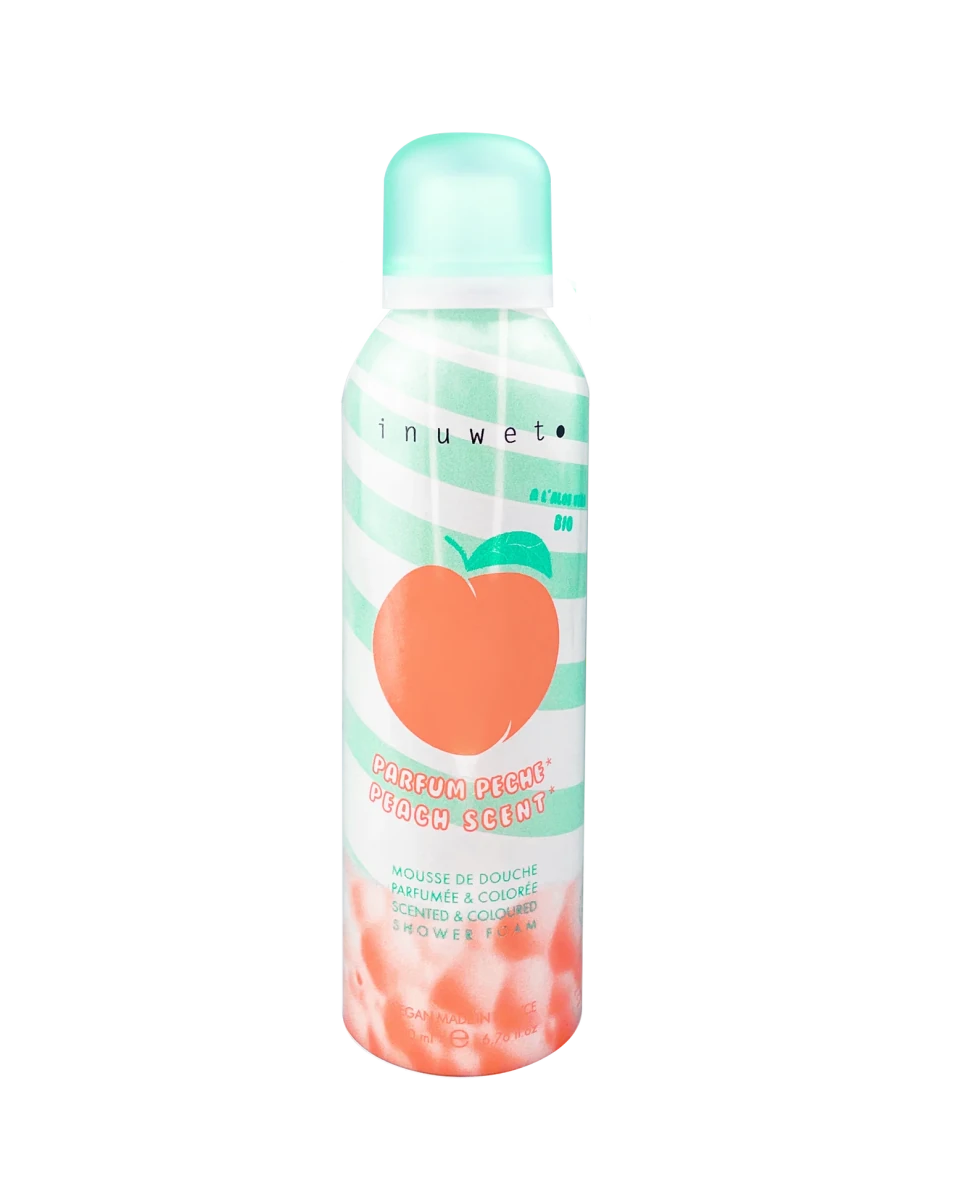 Coffret Bubble Peach – Mousse de douche pêche, éponge fruit & chouchou Inuwet - Pour le bain - Boutique LeoLudo - inuwet