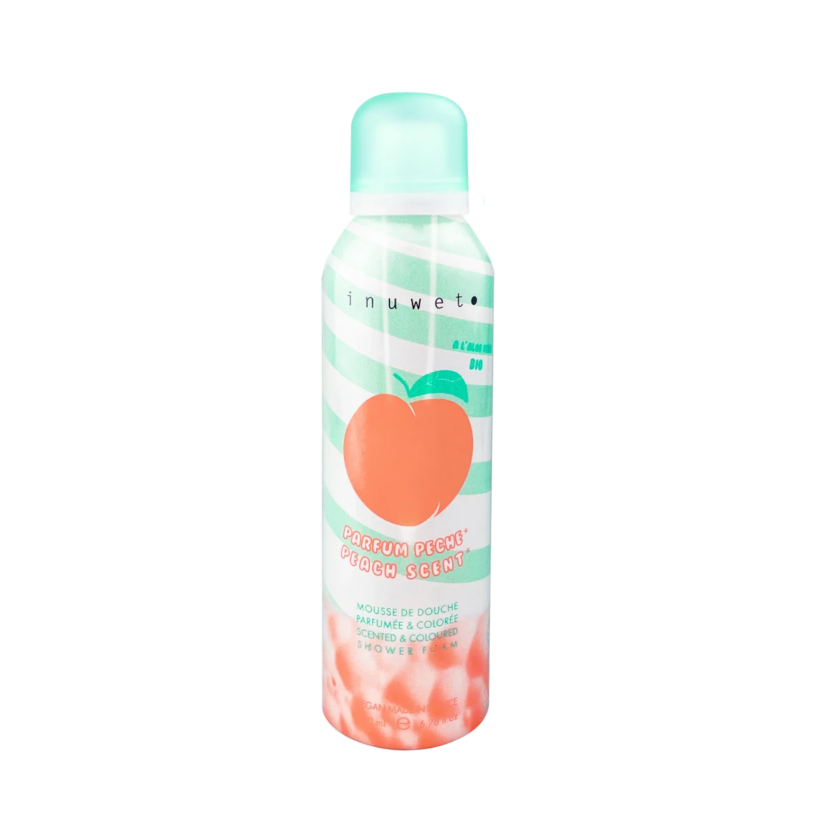 Coffret Bubble Peach – Mousse de douche pêche, éponge fruit & chouchou Inuwet - Pour le bain - Boutique LeoLudo - inuwet