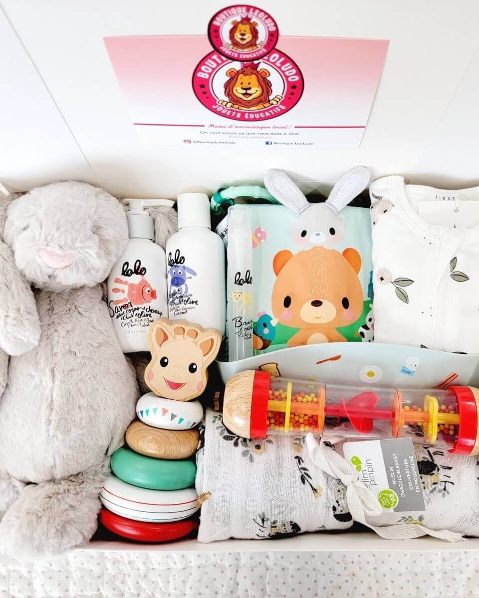 Coffret cadeau de naissance et shower de bébé - Ensembles cadeaux - Boutique LeoLudo - LeoLudo