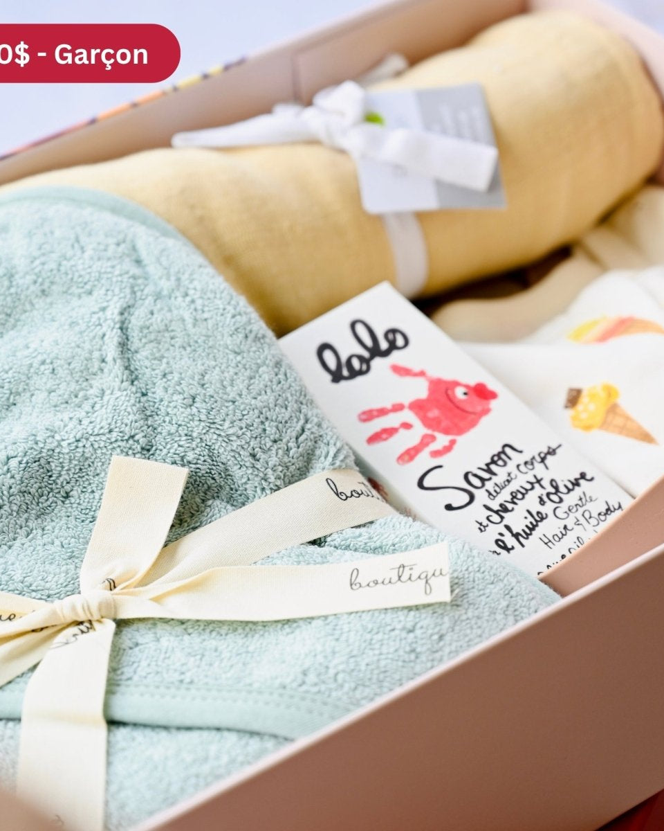 Coffret cadeau de naissance et shower de bébé -Ensembles cadeaux- Boutique LeoLudo-LeoLudo