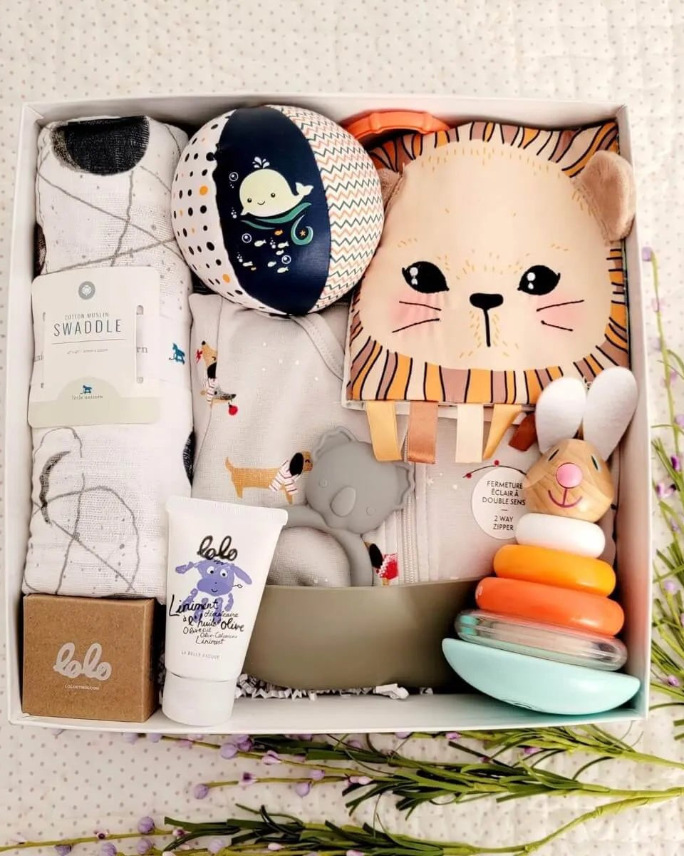 Coffret cadeau de naissance et shower de bébé - Ensembles cadeaux - Boutique LeoLudo - LeoLudo