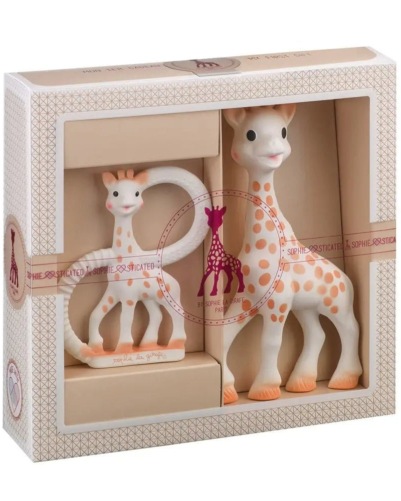 Coffret cadeau Sophiesticated (anneau de dentition + Sophie) - Jouets de dentition - Boutique LeoLudo - Sophie la girafe