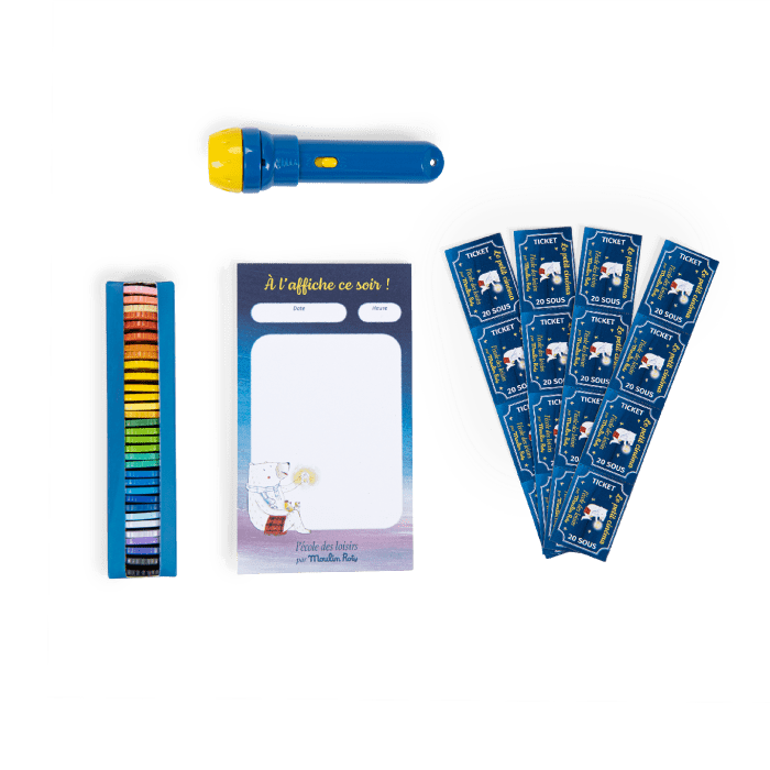 Coffret cinéma L'école des loisirs: 32 histoires du soir - Lampes à histoire - Boutique LeoLudo - Moulin Roty