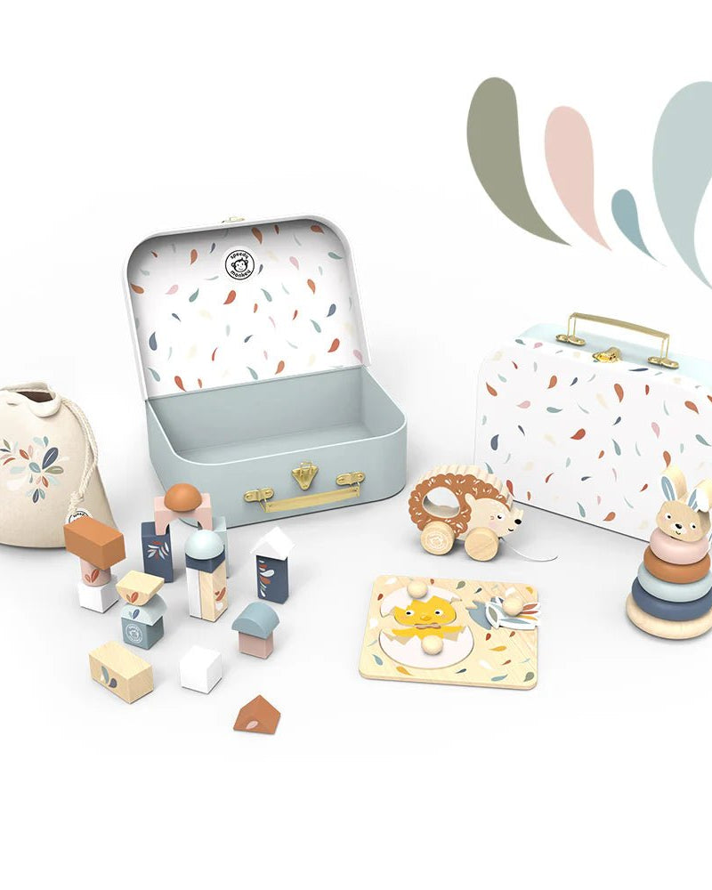 Coffret de premiers jouets en bois - Jouet en bois - Boutique LeoLudo - Speedy Monkey