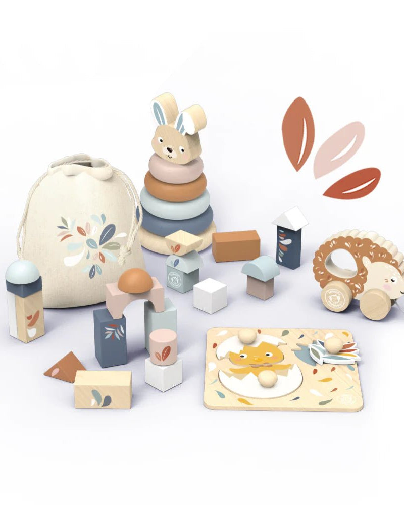 Coffret de premiers jouets en bois - Jouet en bois - Boutique LeoLudo - Speedy Monkey