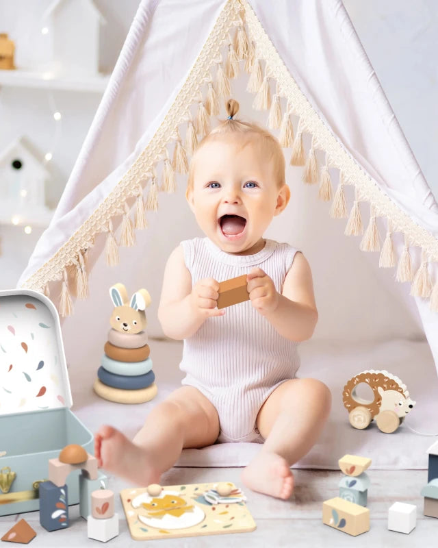 Coffret de premiers jouets en bois - Jouet en bois - Boutique LeoLudo - Speedy Monkey