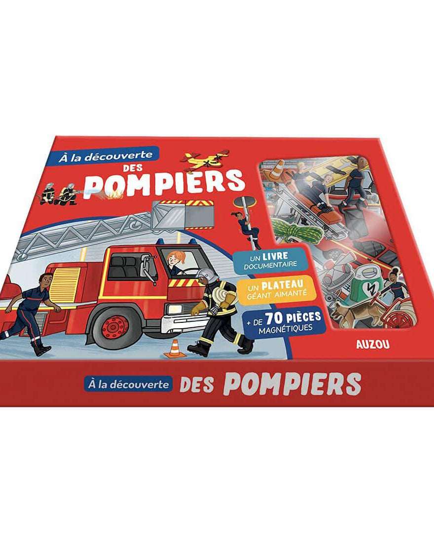 Coffret livre + aimants - À la découverte des pompiers - Jeux magnétiques - Boutique LeoLudo - Auzou