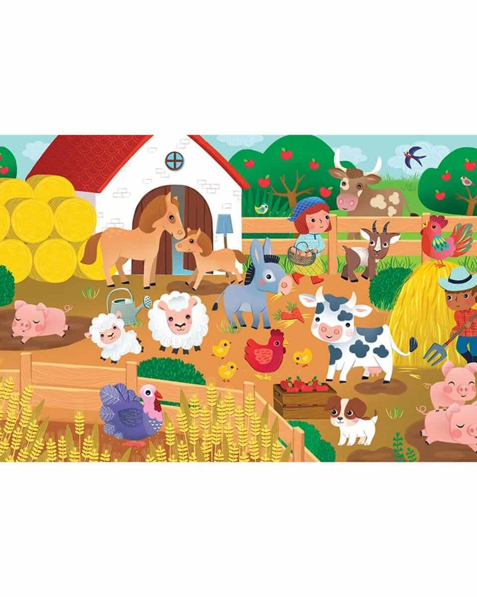 Coffret livre et casse - tête 25 pcs: La ferme - Casse - têtes - Boutique LeoLudo - Auzou