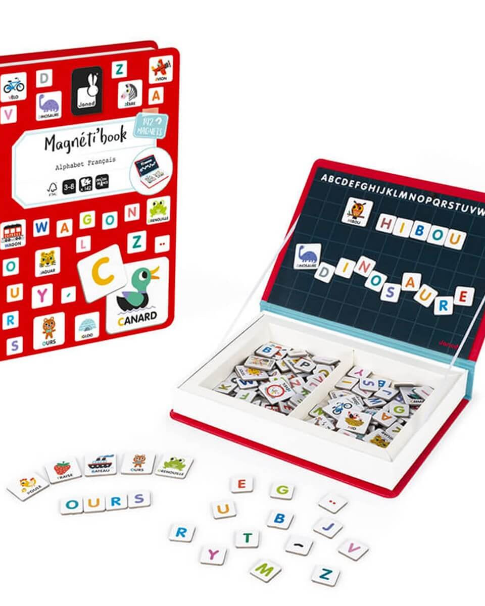 Coffret magnétique - Alphabet (142 mcx) - Jeux magnétiques - Boutique LeoLudo - Janod