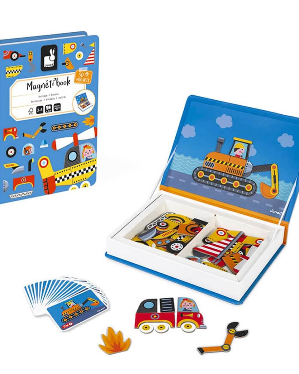 Coffret magnétique - Bolides (50 mcx) - Jeux magnétiques - Boutique LeoLudo - Janod