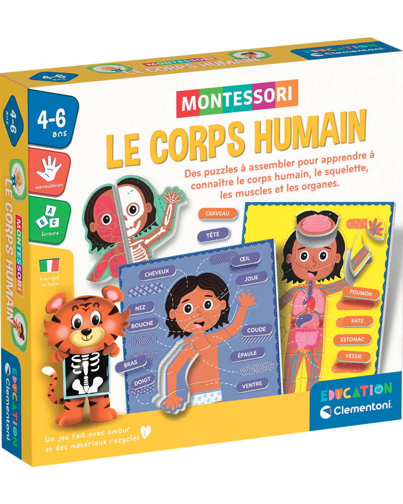 Coffret Montessori: le corps humain (v. FR) - Jeux éducatifs - Boutique LeoLudo - Clementoni