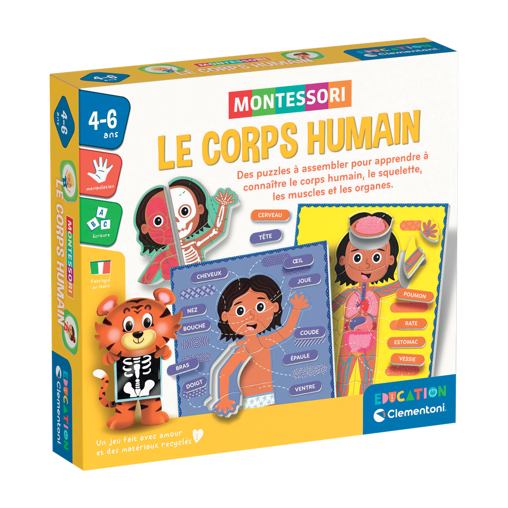 Coffret Montessori: le corps humain (v. FR) - Jeux éducatifs - Boutique LeoLudo - Clementoni