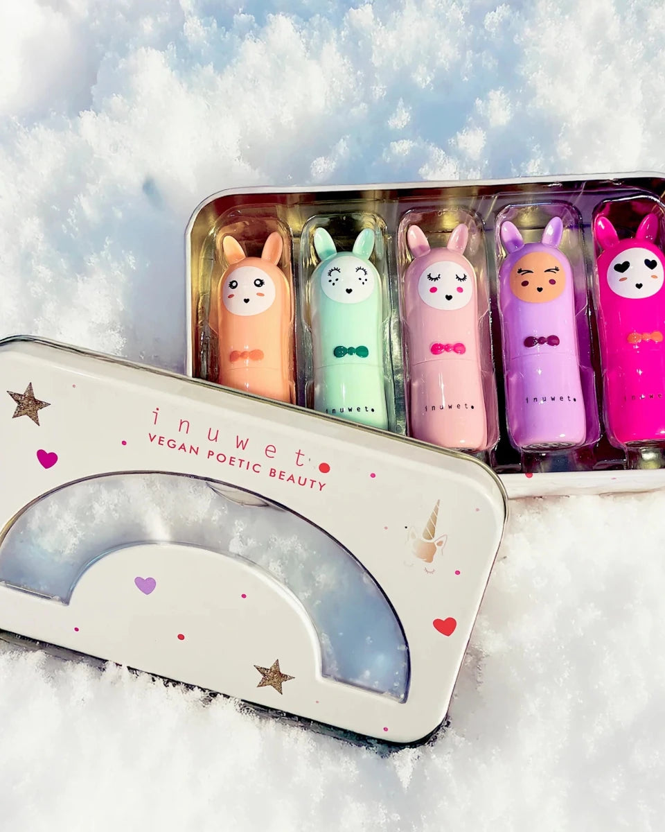 Coffret Rainbow Deluxe – 5 baumes à lèvres Inuwet - Boutique LeoLudo - inuwet