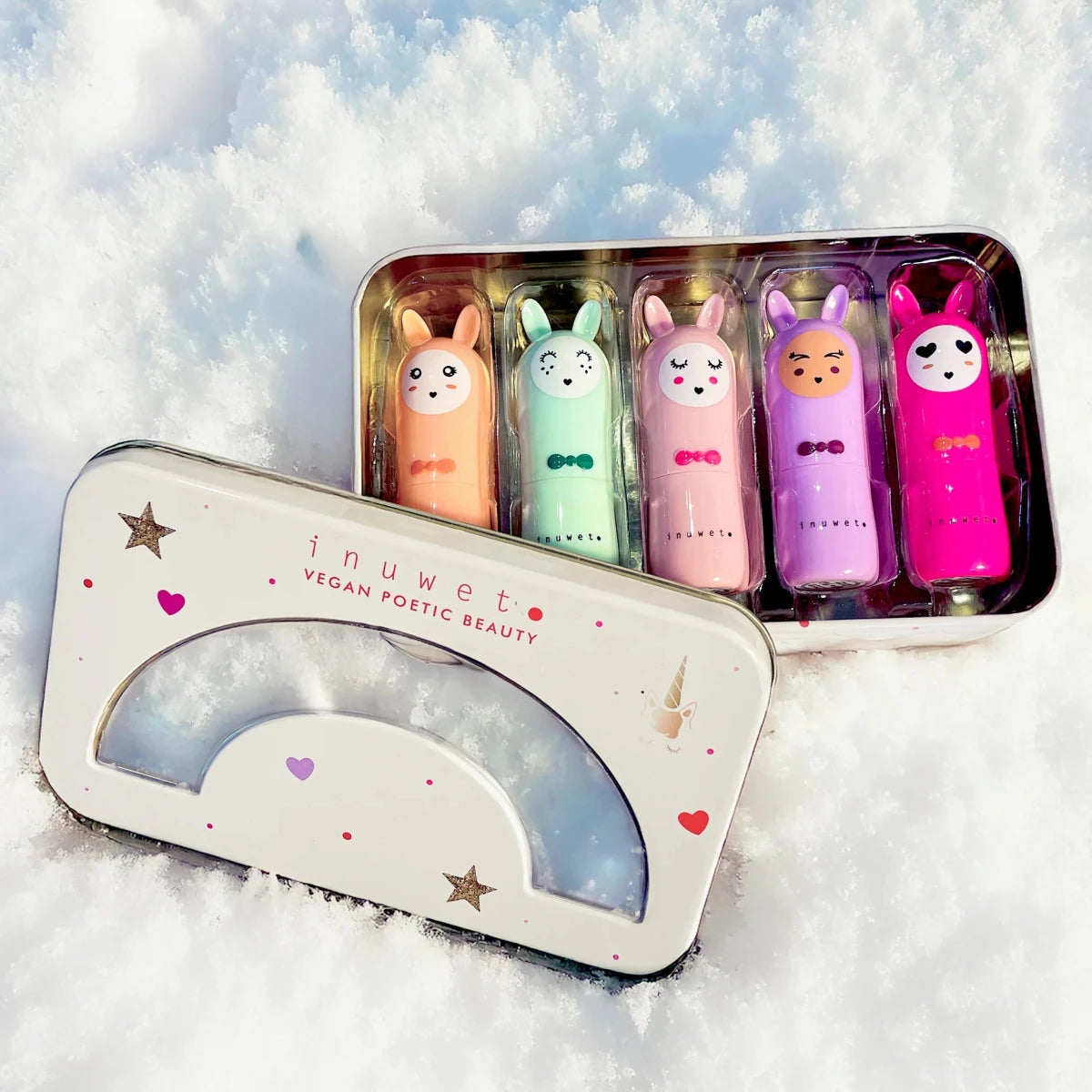 Coffret Rainbow Deluxe – 5 baumes à lèvres Inuwet - Boutique LeoLudo - inuwet