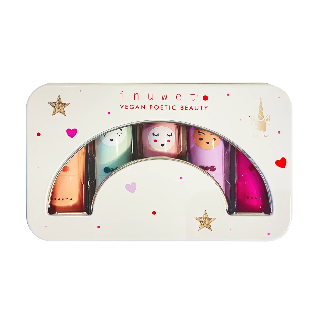 Coffret Rainbow Deluxe – 5 baumes à lèvres Inuwet - Boutique LeoLudo - inuwet