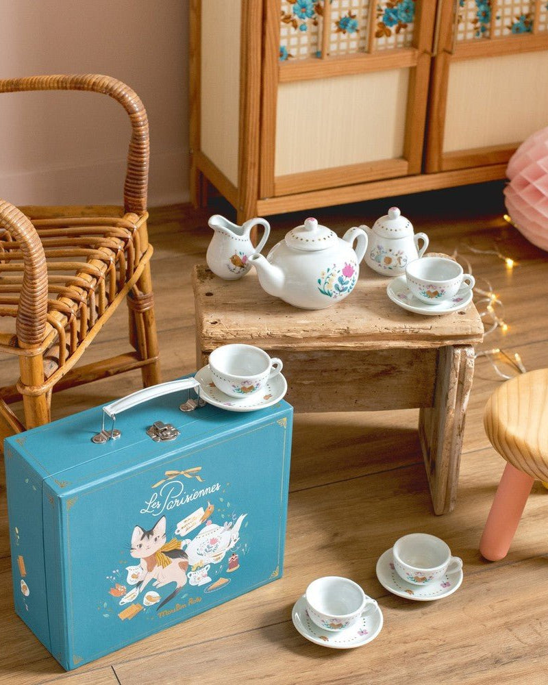Coffret service à thé en céramique Les Parisiennes - Jouets d'imitation - Boutique LeoLudo - Moulin Roty