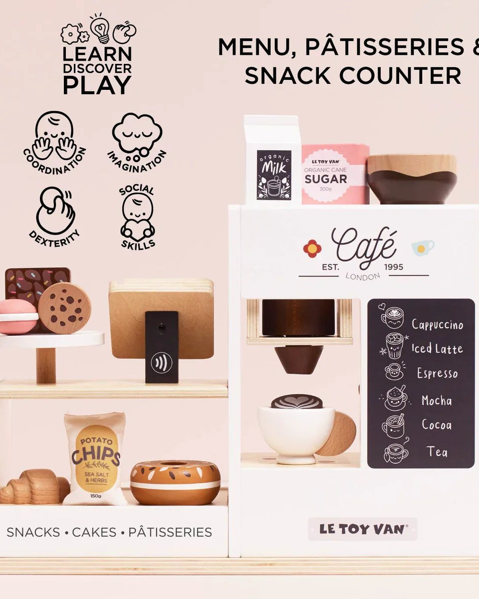 Comptoir café Barista en bois - Jouets d'imitation - Boutique LeoLudo - Le Toy Van