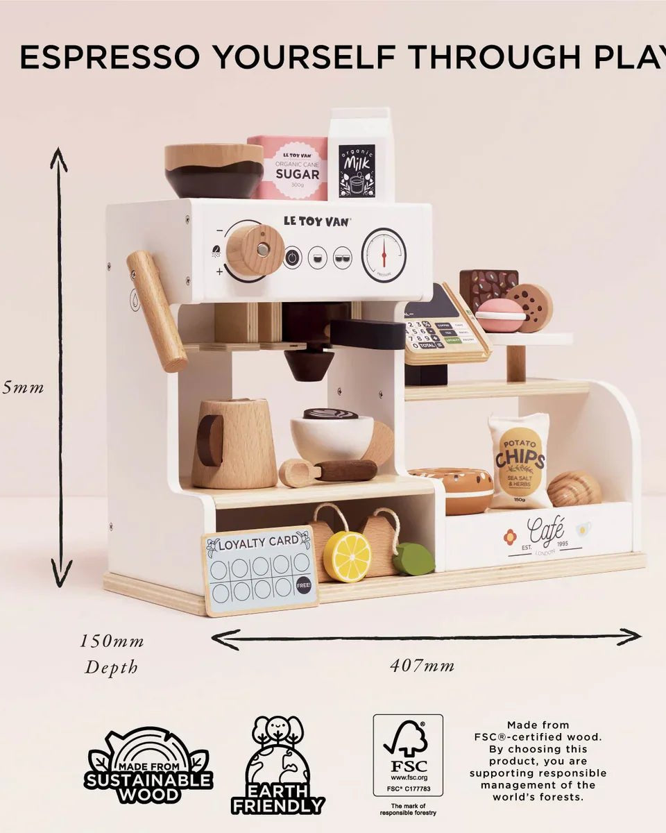 Comptoir café Barista en bois - Jouets d'imitation - Boutique LeoLudo - Le Toy Van