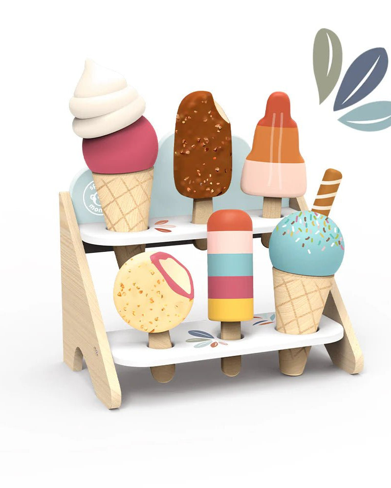 Comptoir de crème glacée en bois - Jouets d'imitation - Boutique LeoLudo - Speedy Monkey