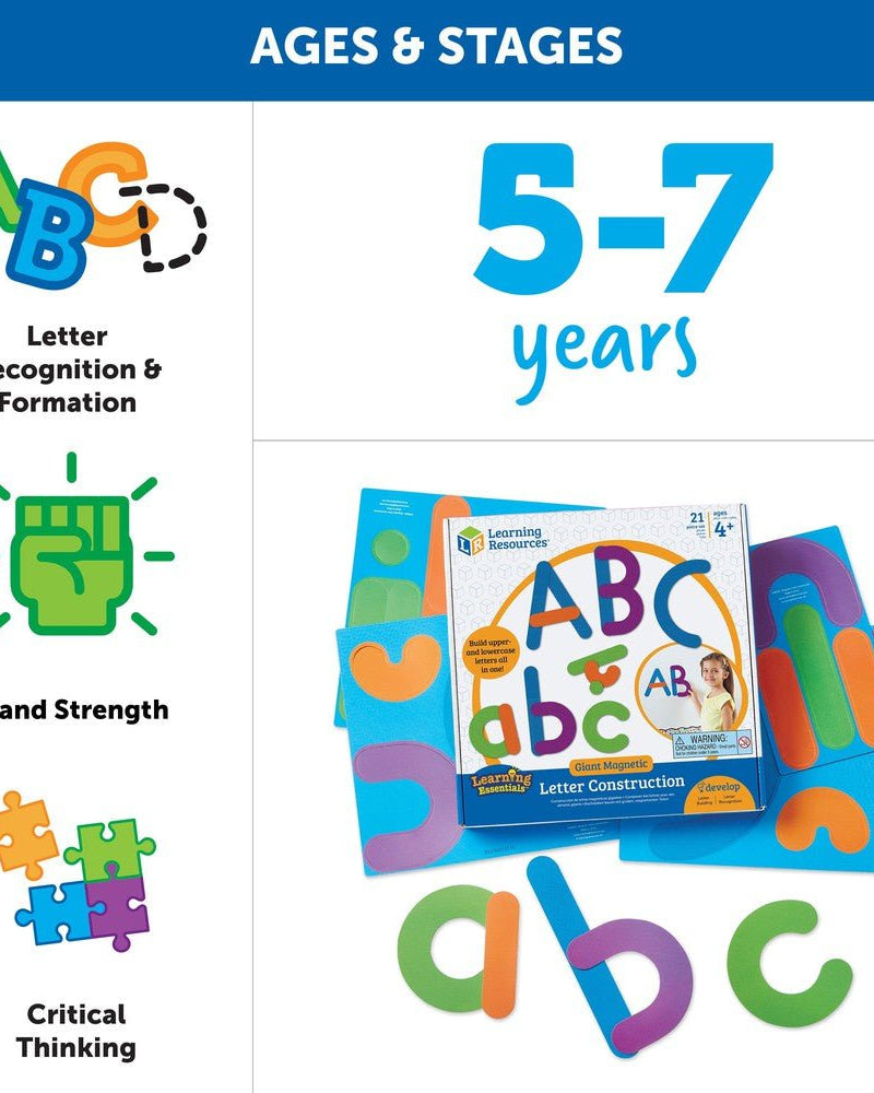 Construction magnétique de lettres géantes (21 pcs) - Jeux éducatifs - Boutique LeoLudo - Learning Resources