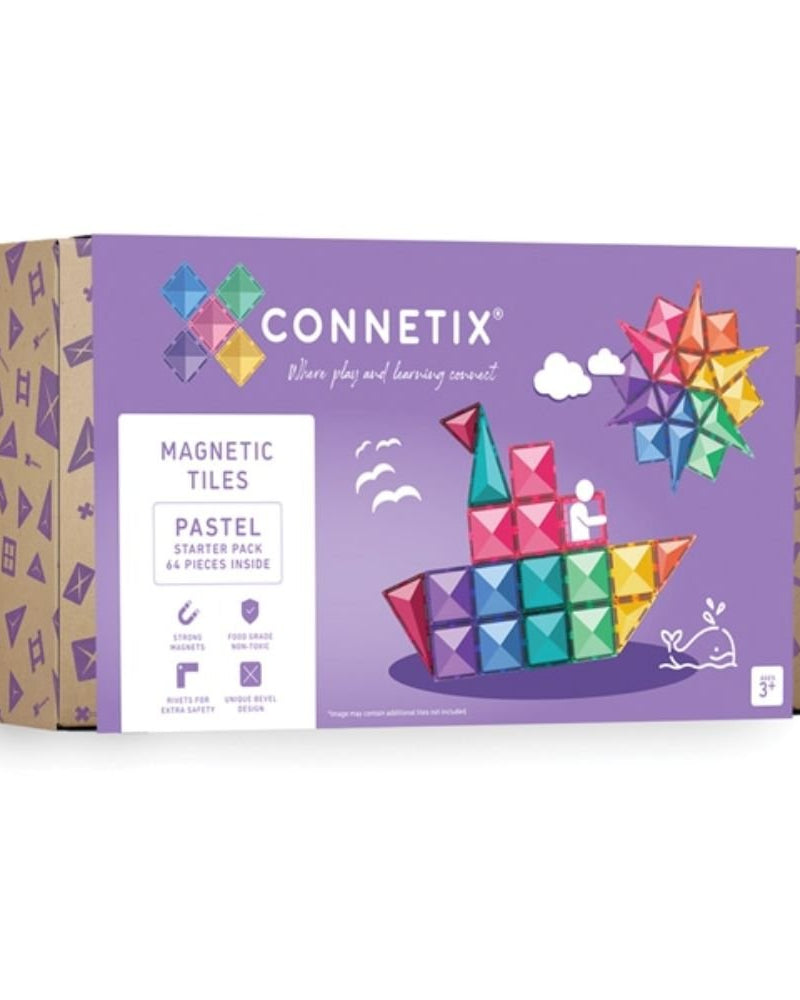 Construction magnétique - Kit de démarrage Pastel (64 pcs) - Jeux de construction - Boutique LeoLudo - Connetix