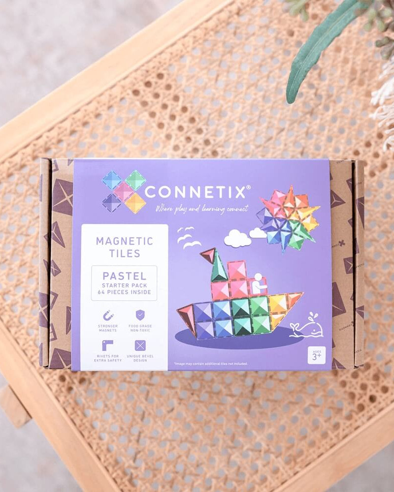 Construction magnétique - Kit de démarrage Pastel (64 pcs) - Jeux de construction - Boutique LeoLudo - Connetix