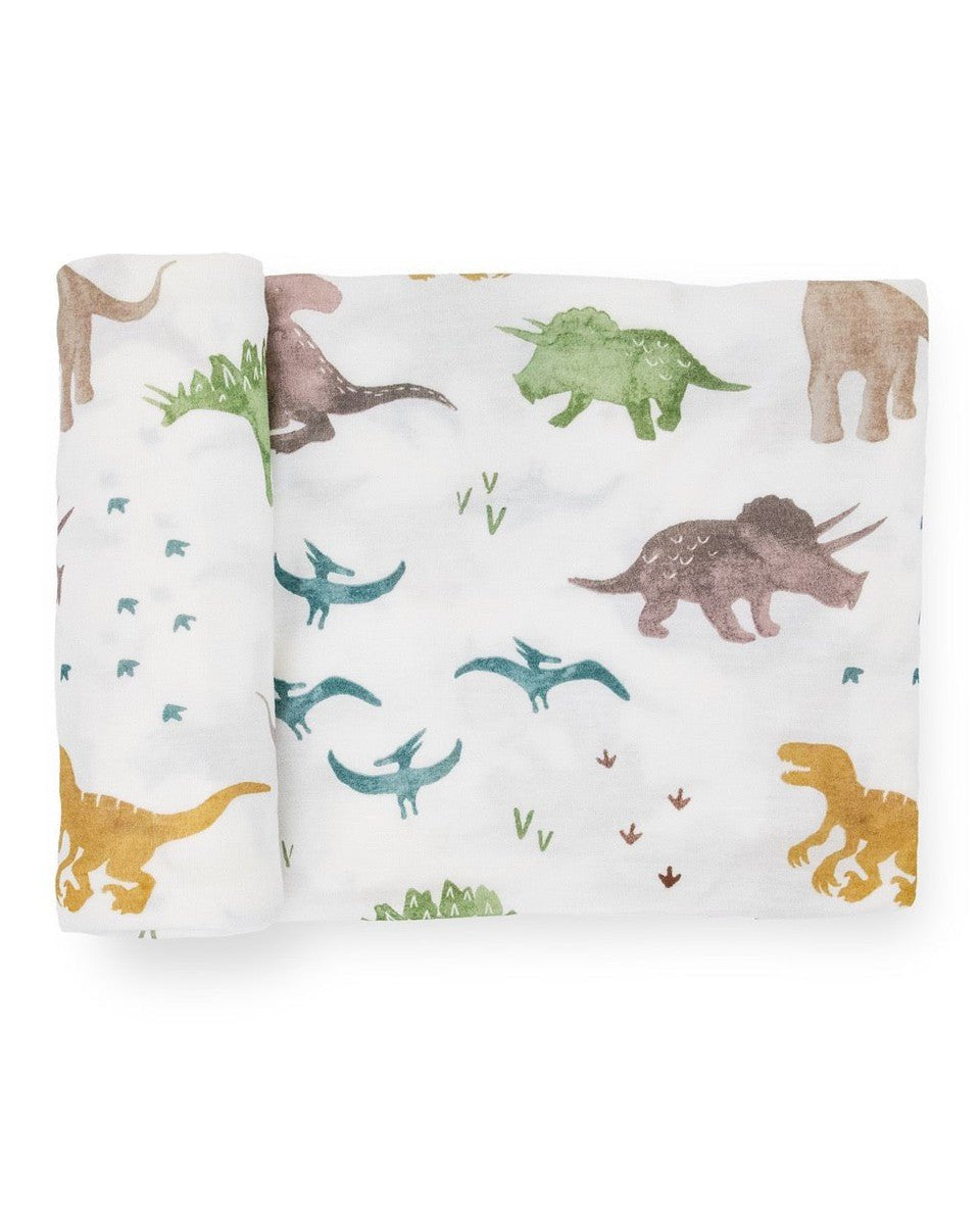 Couverture d'emmaillotage en tricot extensible - Dino Pals - Couvertures - Boutique LeoLudo - Little Unicorn