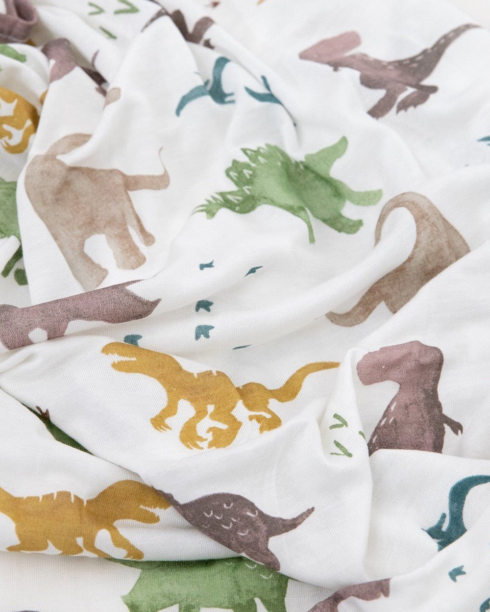 Couverture d'emmaillotage en tricot extensible - Dino Pals - Couvertures - Boutique LeoLudo - Little Unicorn